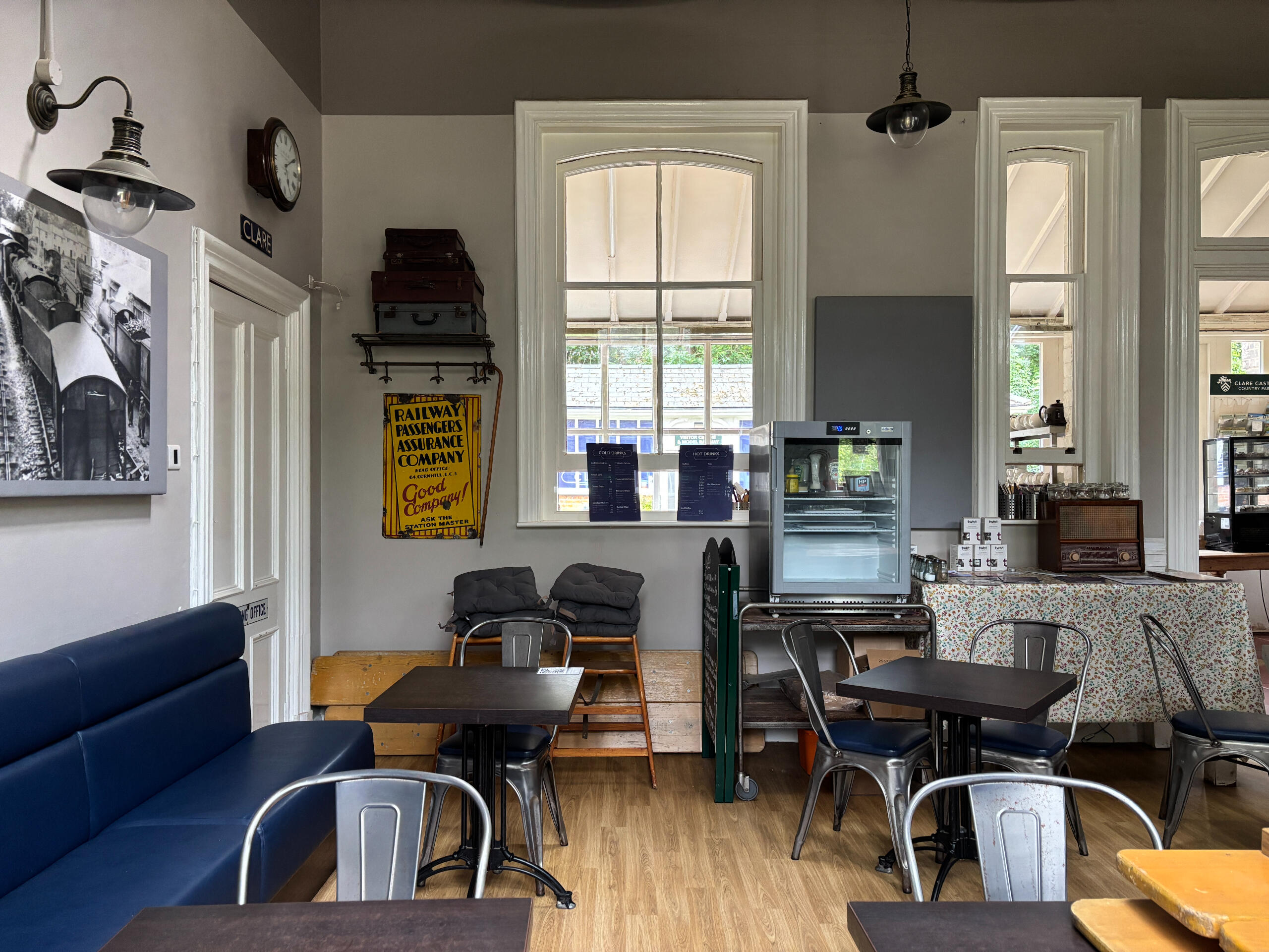 The interior of a generic cafe at a heritage site.